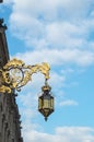 Beautiful golden decorative wrought lantern Royalty Free Stock Photo