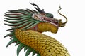 Beautiful golden dragon sculpture on white background Royalty Free Stock Photo