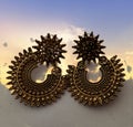 Beautiful golden earings Royalty Free Stock Photo