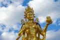 The beautiful golden Goddess at the entrance of the Buddha point