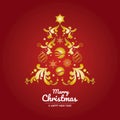 Beautiful golden luxury abstract christmas tree icon vector Royalty Free Stock Photo