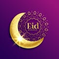 Beautiful golden moon for eid mubarak muslim festival