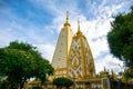 Beautiful golden Pagoda at Wat Phrathat Nong Bua ancient Temple in Ubon Ratchathani,Thailand Public Domain Royalty Free Stock Photo