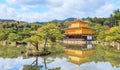 Beautiful golden pavilion Kinkakuji temple in autumn season, Kyoto Royalty Free Stock Photo