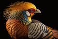 Beautiful Golden Pheasant Close Up. Colorful and Vibrant Animal.