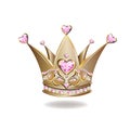 Beautiful golden princess crown with pearls and jewels Royalty Free Stock Photo