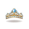 Beautiful golden princess crown with pearls and jewels Royalty Free Stock Photo
