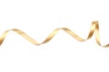 Beautiful golden ribbon on white background