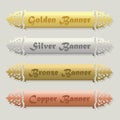 Beautiful Golden, Silver, Bronze, and Copper floral beveled banners set