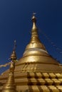 Beautiful golden stupa, chedi and pagoda in buddhist temple in Thailand Royalty Free Stock Photo