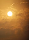 Beautiful Golden Sunrise With Large Yellow Sun and Royalty Free Stock Photo