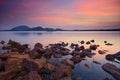 beautiful golden sunset at Kwong Lake Rantau panjang Kelantan.