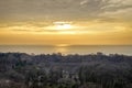 Beautiful golden sunset over black sea in Varna 1 Royalty Free Stock Photo