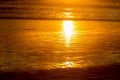 Beautiful golden sunset on sea beach Royalty Free Stock Photo