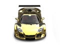 Beautiful golden supercar - top down view