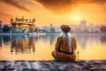 Beautiful golden temple situated in Amritsar, India