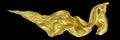 Abstract background of gold wavy silk or satin. 3d rendering image Royalty Free Stock Photo