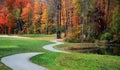 Beautiful Golf Course in Fall Royalty Free Stock Photo