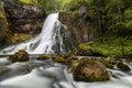 Beautiful Golling waterfall and near Golling and Salzach medieval town at autumn in Austria