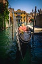 Beautiful gondola in the Venetian canal Royalty Free Stock Photo