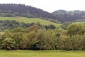 Beautiful gorge among the mountains covered with green vegetation and trees in the spring Royalty Free Stock Photo