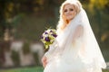 Beautiful gorgeous stylish bride getting prepared in the morning Royalty Free Stock Photo