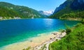 Beautiful Gosausee lake landscape with Dachstein mountains in Austrian Alps. Salzkammergut region. Royalty Free Stock Photo