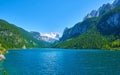 Beautiful Gosausee lake landscape with Dachstein mountains in Austrian Alps. Salzkammergut region. Royalty Free Stock Photo