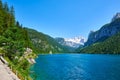 Beautiful Gosausee lake landscape with Dachstein mountains in Austrian Alps. Salzkammergut region. Royalty Free Stock Photo