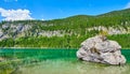 Beautiful Gosausee lake landscape with Dachstein mountains in Austrian Alps. Salzkammergut region. Royalty Free Stock Photo