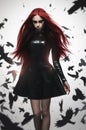 Beautiful goth mistress evil girl Royalty Free Stock Photo