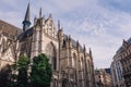 The beautiful gothic cathedral Saint-Michel et Sainte-Gudule St. Michael and St. Gudula Cathedral in Brussels Royalty Free Stock Photo