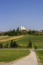 Beautiful Gothic church in small town in Slovenia Royalty Free Stock Photo