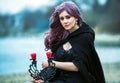The beautiful gothic girl with sword Royalty Free Stock Photo