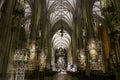 Beautiful gothic interior of St. Stephen's Cathedral Stephansdom , Vienna, Austria. January 2022