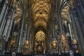 Beautiful gothic interior of St. Stephen's Cathedral Stephansdom , Vienna, Austria. January 2022