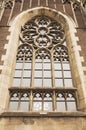 Beautiful gothic window on the facade of the Church of St. Olga Royalty Free Stock Photo