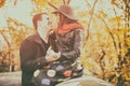 Beautiful gourgeous couple in park Royalty Free Stock Photo