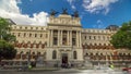 beautiful government palace facade the Ministry of Agriculture building timelapse hyperlapse is placed close to the