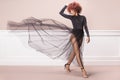 Graceful african american ballerine. Royalty Free Stock Photo