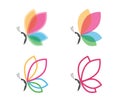 Beautiful graceful majestic colorful butterfly logo design