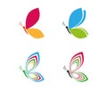 Beautiful graceful majestic colorful butterfly logo design