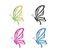 Beautiful graceful majestic colorful butterfly vector logo design