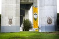 Beautiful graffiti at the base of The Vasco Da Gama bridge Royalty Free Stock Photo