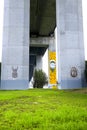 Beautiful graffiti at the base of The Vasco Da Gama bridge Royalty Free Stock Photo