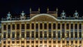 Beautiful Grand Place in Brussels, Belgium, night view Royalty Free Stock Photo