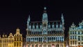 Beautiful Grand Place in Brussels, Belgium, night view Royalty Free Stock Photo