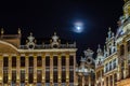 Beautiful Grand Place in Brussels, Belgium, night view Royalty Free Stock Photo