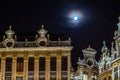 Beautiful Grand Place in Brussels, Belgium, night view Royalty Free Stock Photo