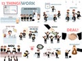 Beautiful graphic design set of business work situation